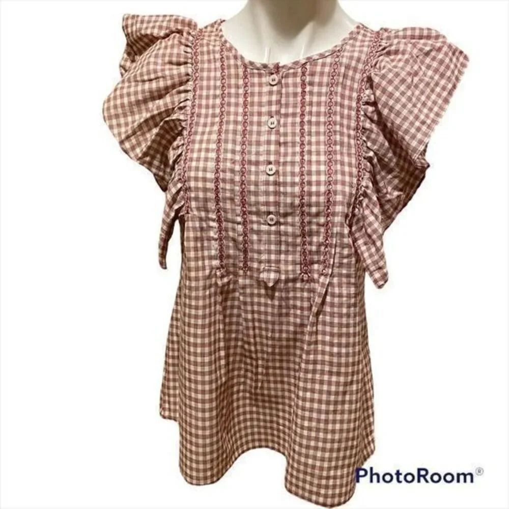 Max Studio plaid women blouse